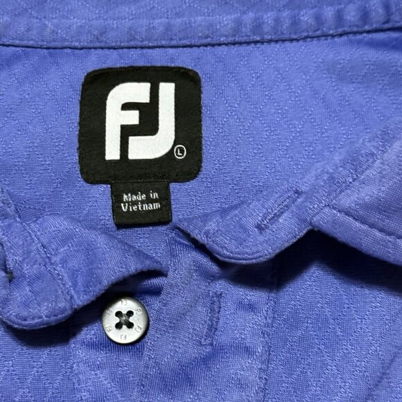 Footjoy Shirt Mens L Blue Golf Polo 4 Way Stretch FJ Breathable - Picture 2 of 5